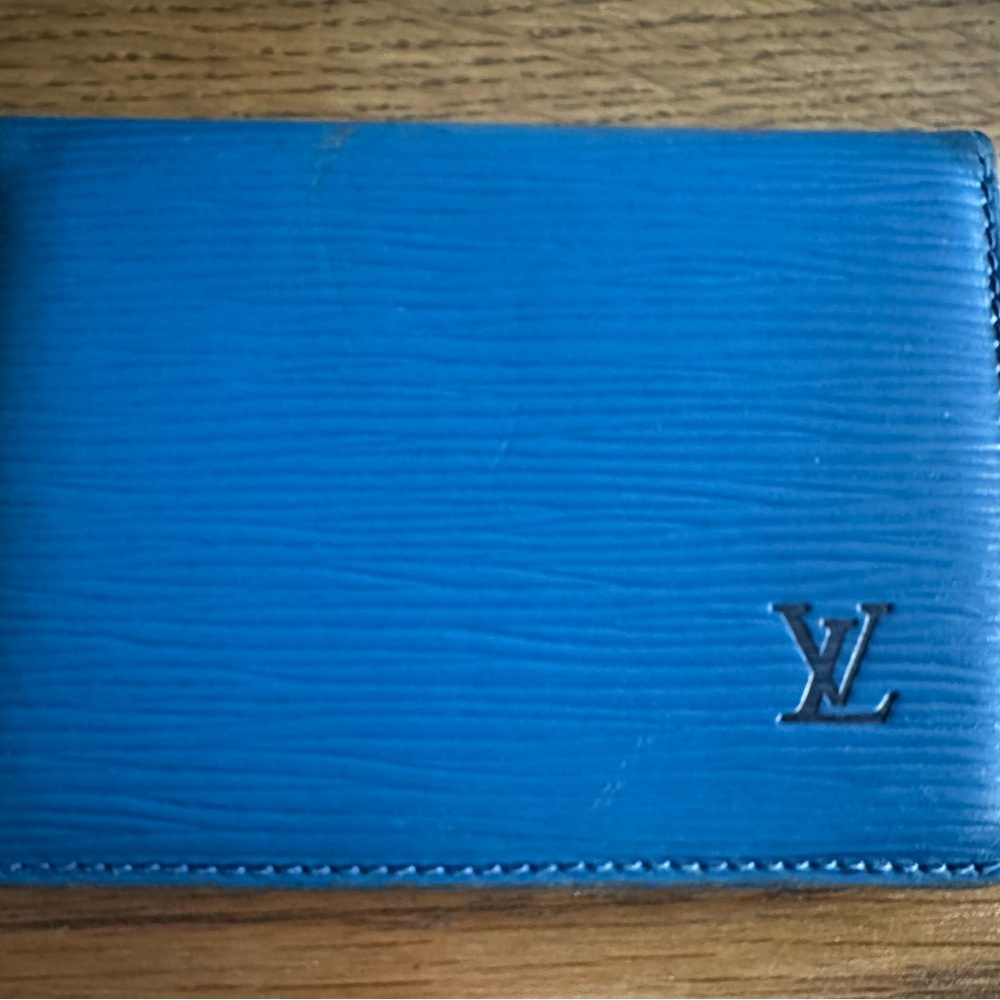Louis Vuitton Epi Card Holder Blue Wallet